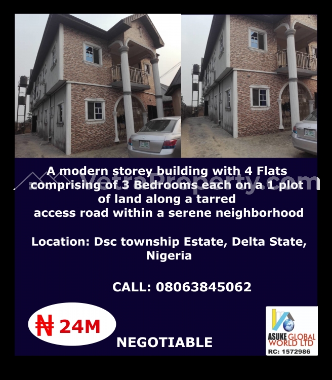  A Modern Storey Building With 4 Flats Comprising Of 3 Bedroom Each  10 bedroom House for Sale Warri Delta Vetra  Property