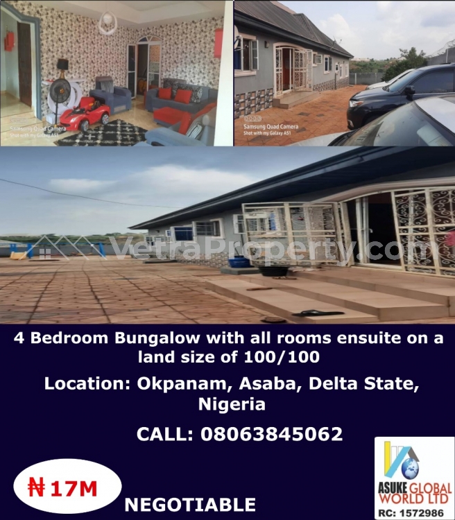 A Nice Four Bedroom Bungalow  4 bedroom Detached Bungalow for Sale Asaba Delta Vetra  Property