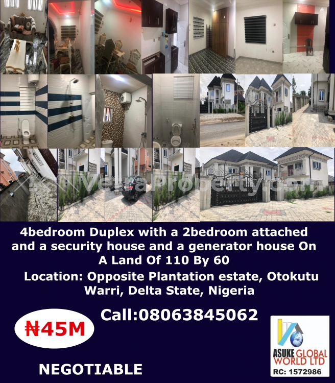 4 Bedroom Duplex With A 2 Bedroom Attached And A Generator House  6 bedroom House for Sale Warri Delta Vetra  Property