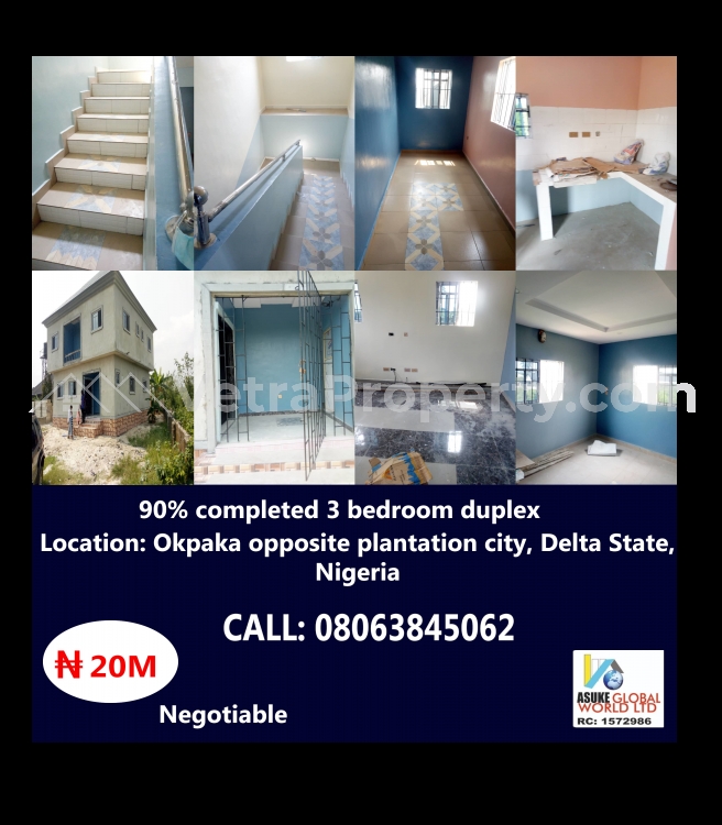  Almost Completed 3 Bedroom Duplex  3 bedroom House for Sale Warri Delta Vetra  Property