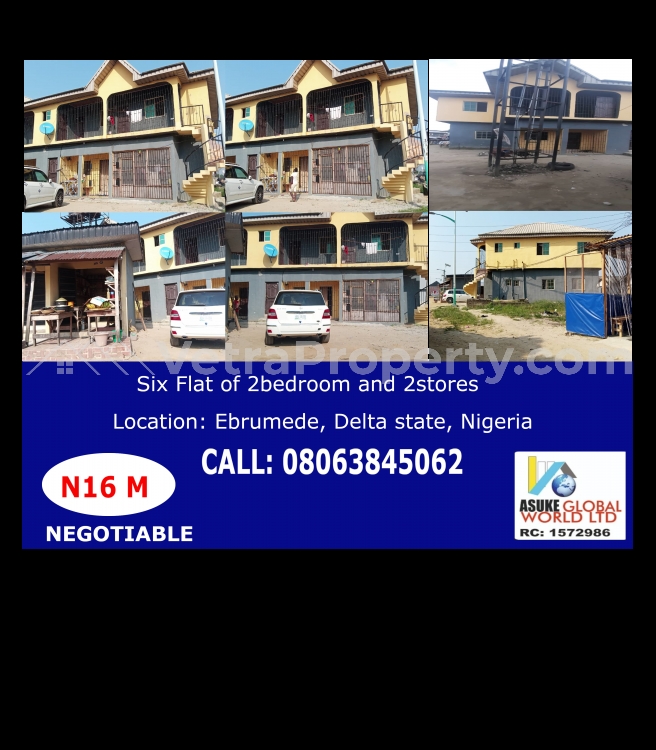  6 Flats Of Two Bedroom And 2 Stores  10 bedroom House for Sale Warri Delta Vetra  Property