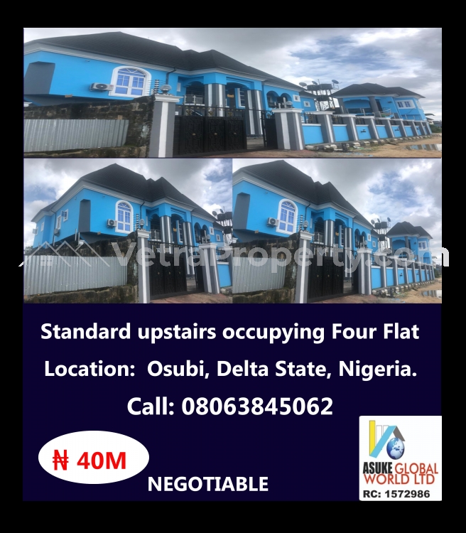  A Standard Upstairs Occupying Four Flats  4 bedroom Detached Duplex for Sale Warri Delta Vetra  Property