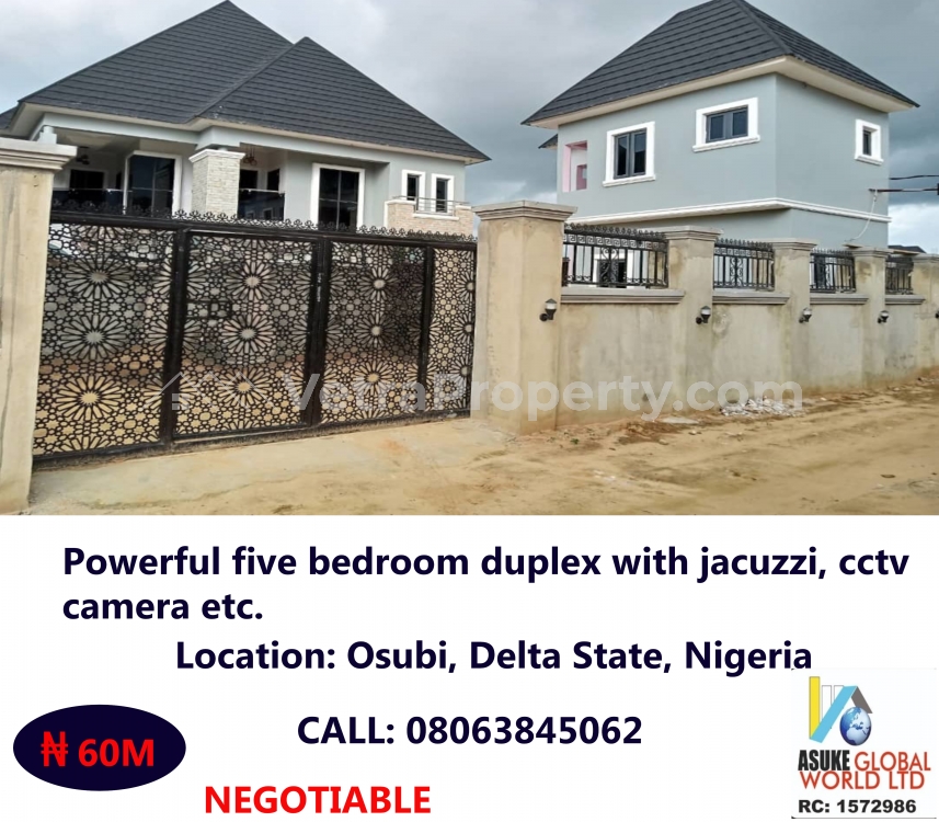  5 Bedroom Duplex  5 bedroom House for Sale Warri Delta Vetra  Property