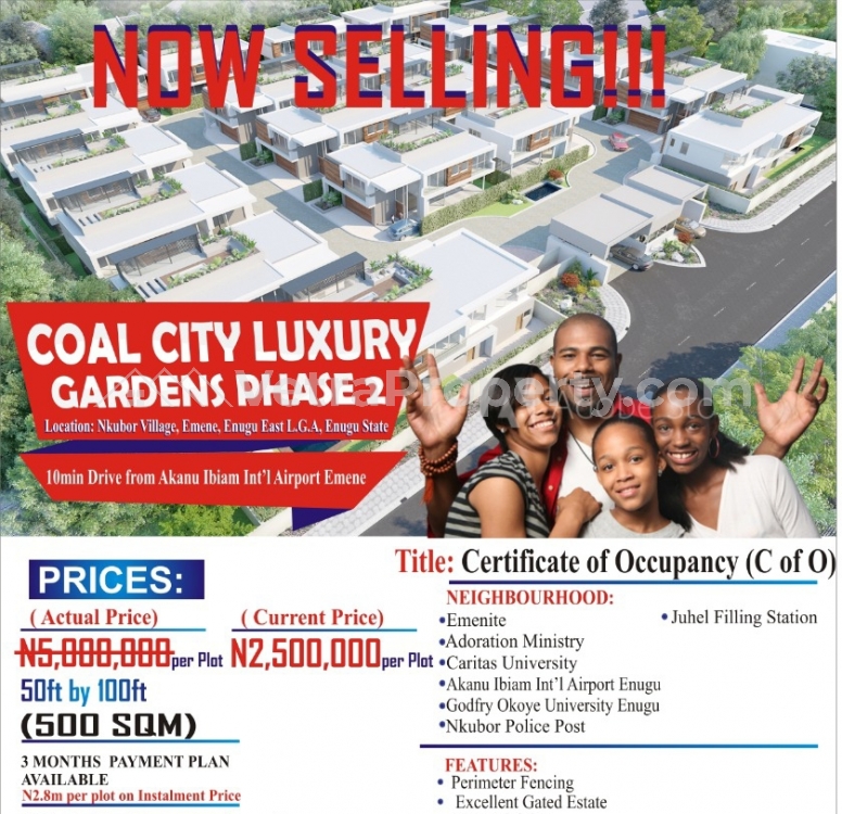  Coal City Luxury Gardens Phase 2 Estate, Emene,enugu State.  Land for Sale Enugu Enugu Vetra  Property