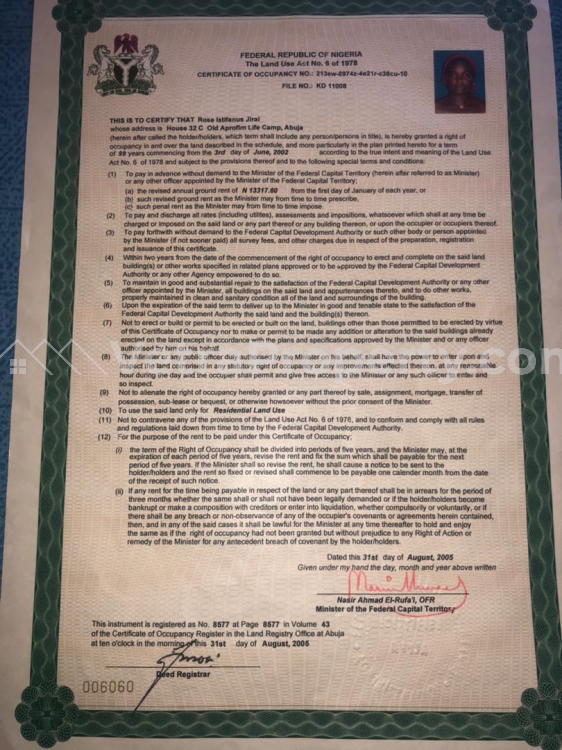 900sqm Cofo  900 Meter Square of Land for Sale Mabushi  Abuja Vetra  Property
