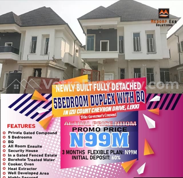  Luxury Finished 5bedroom Fully-detached Duplex.  5 bedroom Detached Duplex for Sale Lekki Lagos Vetra  Property