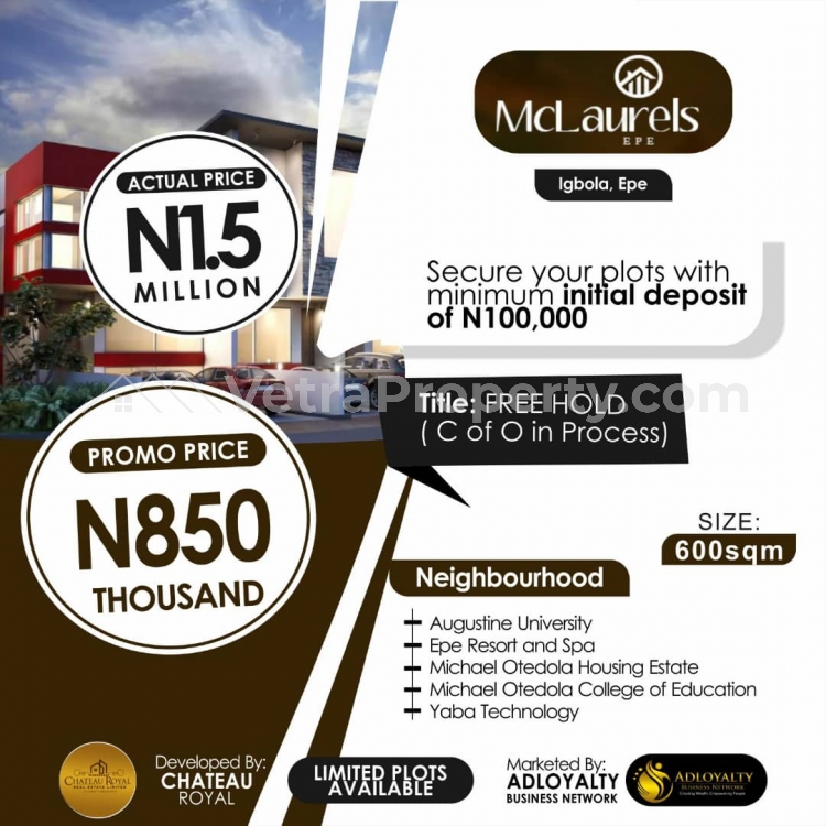  Land.  Land for Sale Epe Lagos Vetra  Property