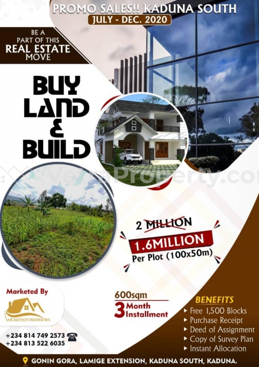  Promo Sales Of Plots Of Land In Lamige Area Of Kaduna, Gonin Gora.  Land for Sale Kaduna North Kaduna Vetra  Property