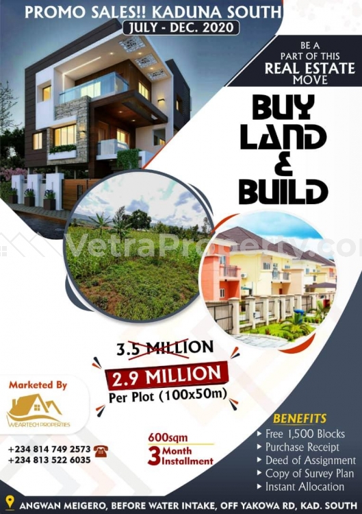  Promo Sales Of Plots Of Land In Angwan Meigero Area Of Kaduna, Off New Yakowa Road  Land for Sale Kaduna South Kaduna Vetra  Property