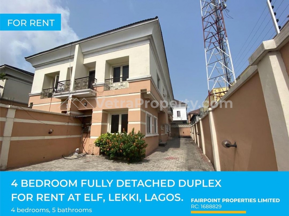  Luxurious 4 Bedroom Fully Detached Duplex  4 bedroom Detached Duplex for Rent Lekki Lagos Vetra  Property