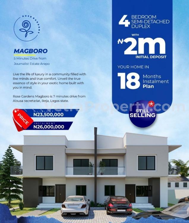  4 Bedroom.semi Detached Duplex In Magoro For Sale  4 bedroom Semi-Detached Duplex for Sale Ikeja Lagos Vetra  Property