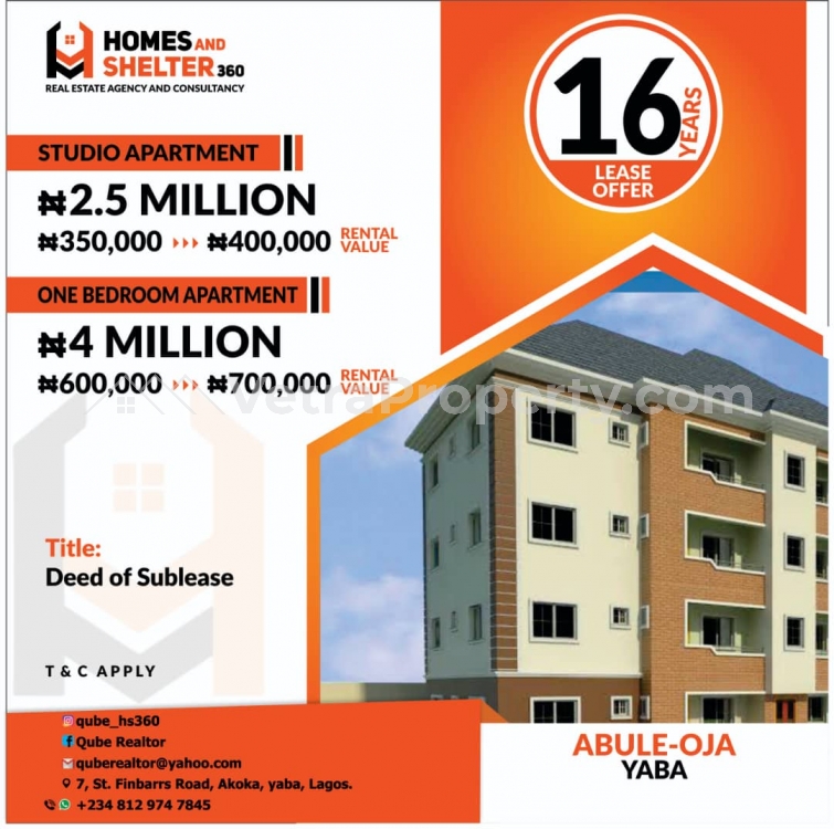  Own a unit of self contain for a lease period of 15years and earn rental returns of up to 400,000 annually  Flat for Rent Yaba Lagos Vetra  Property