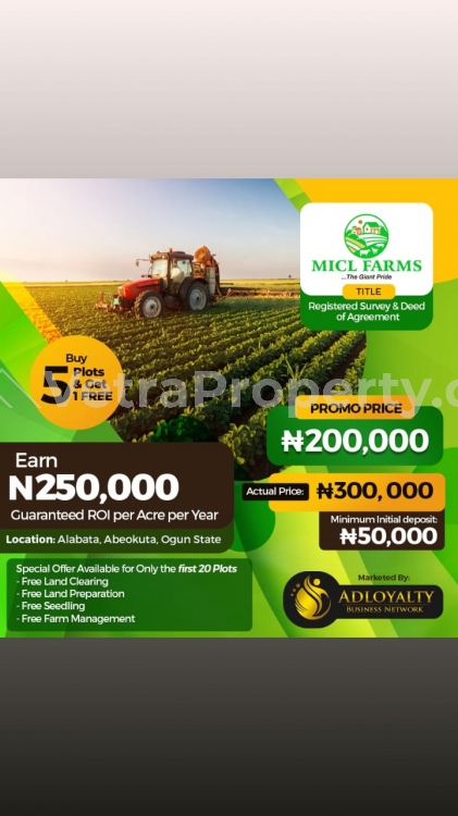  Arable Farmland For Sale  600 Meter Square of Land for Sale Odeda Ogun Vetra  Property