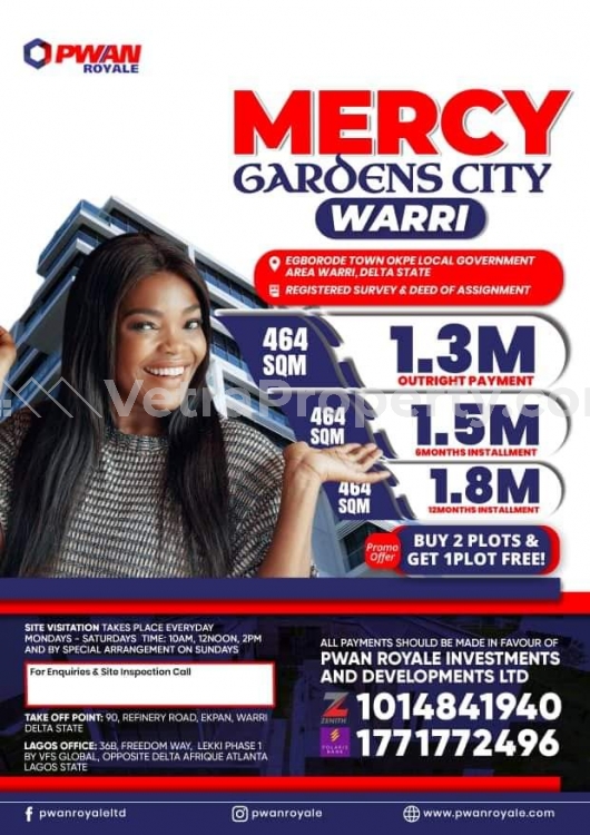  Land For Sale  464 Meter Square of Land for Sale Warri Delta Vetra  Property