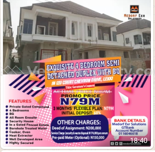  4 Bedroom Semi Detached Duplex With Bq  4 bedroom Detached Duplex for Sale Lekki Lagos Vetra  Property