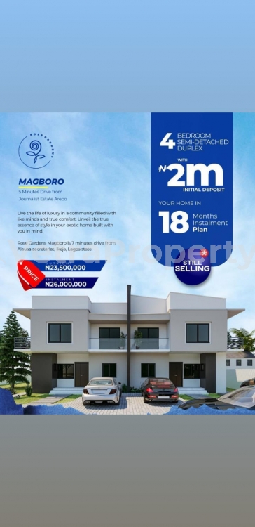  Brand New 4 Bedroom Semi Detached Duplex  4 bedroom Semi-Detached Bungalow for Sale Owode Ogun Vetra  Property