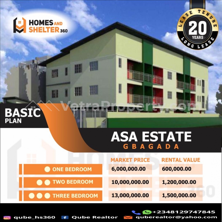  OWN A UNIT OF TWO BEDROOM APARTMENT WITH EASE FOR 16YEARS AND EARN A RENTAL RETURN.  2 bedroom Flat for Sale Gbagada Lagos Vetra  Property