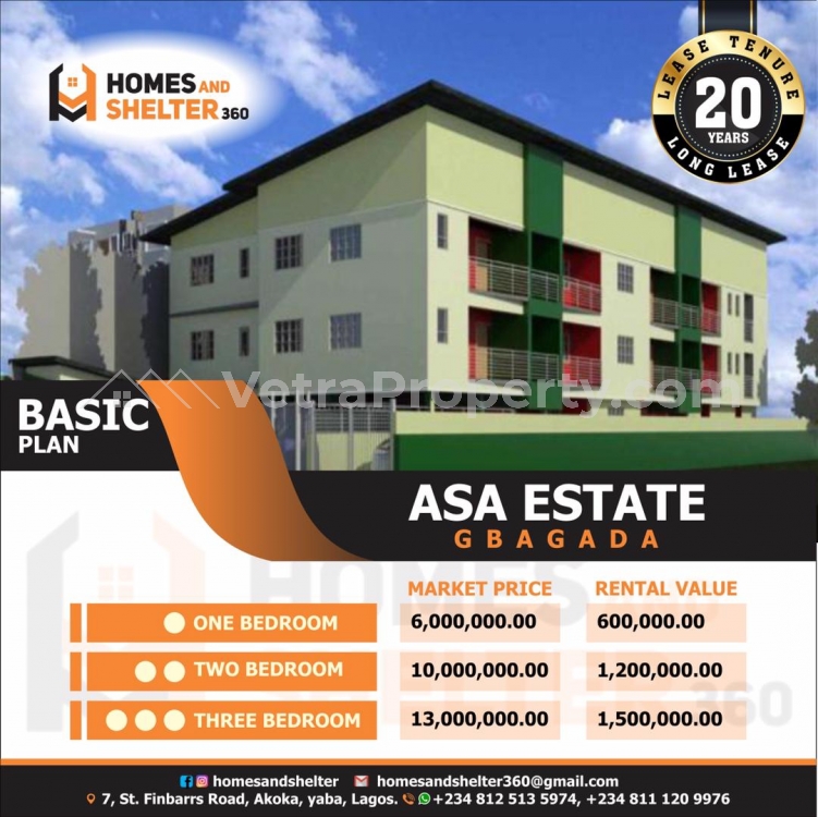  OWN A UNIT OF TWO BEDROOM WITH EASE FOR 20YEARS AND EARN A RENTAL RETURN.  2 bedroom Flat for Sale Gbagada Lagos Vetra  Property