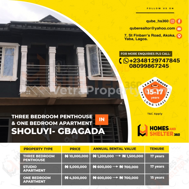  OWN A UNIT OF ONE BEDROOM APARTMENT WITH EASE FOR 15YEARS AND EARN A RENTAL RETURN.  Flat for Rent Gbagada Lagos Vetra  Property