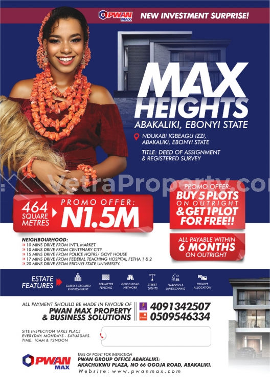  Buy a Plot of Land in Abakaliki (Buy 5plots get 1free Promo Price  Land for Sale Abakaliki Ebonyi Vetra  Property
