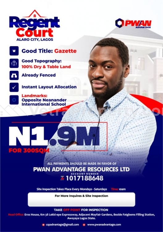  INVEST IN REGENT COURT,ALARO CITY LAGOS  Land for Sale Ibeju Lekki Lagos Vetra  Property