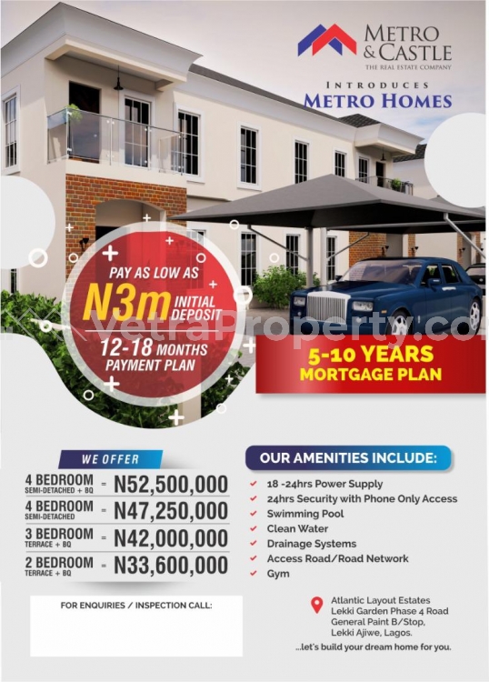  *Metro Homes, By Abraham Adesanya Lekki Ajah with C of O  3 bedroom House for Sale Ajah Lagos Vetra  Property