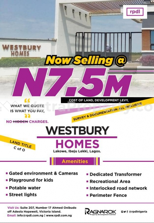  Inside Beach Wood Estate we have The prestigious Westbury Homes at Bogije  Land for Sale Ajah Lagos Vetra  Property