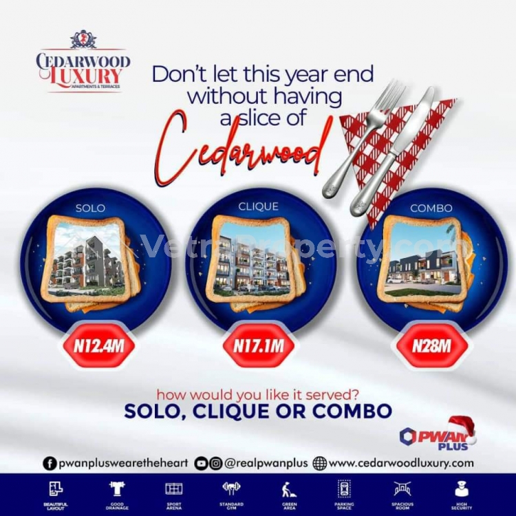  CEDARWOODLUXURY AND APARTMENTS INSIDE AJAYI APATA SANGOTEDO  2 bedroom House for Sale  Lagos Vetra  Property
