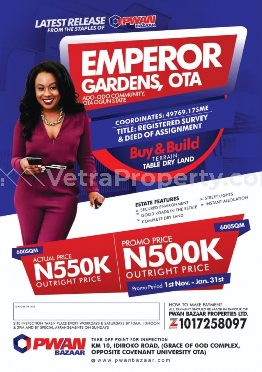  EMPERORS GARDENS OTA  Land for Sale Ado Odo Ota Ogun Vetra  Property