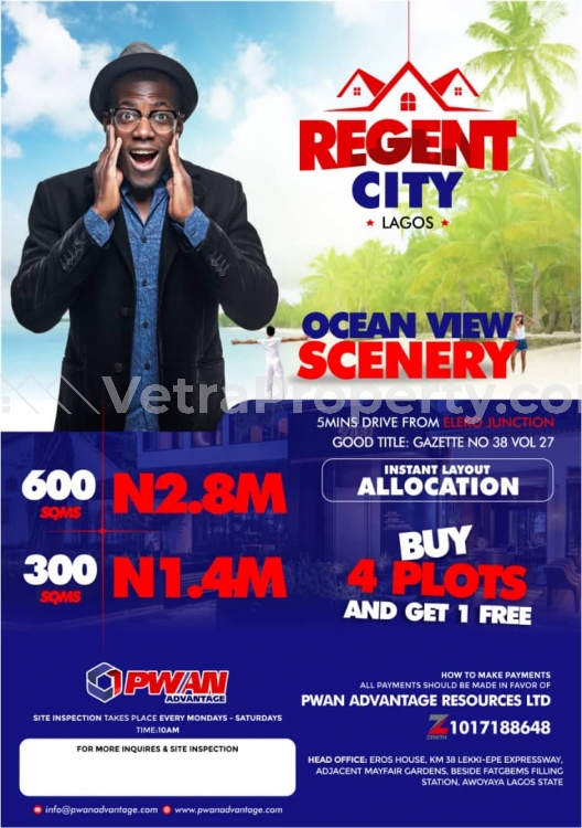  Regent City Beach front Buy 4Plots and Get 1free Regent City Estate  Land for Sale Ibeju Lekki Lagos Vetra  Property