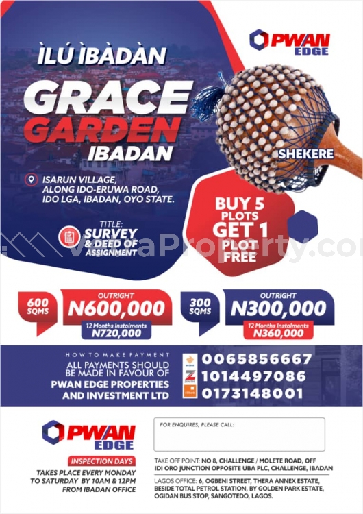  Grace Garden Estate,Ibadan Buy 5Plots get 1plot free  Land for Sale Ibadan Oyo Vetra  Property
