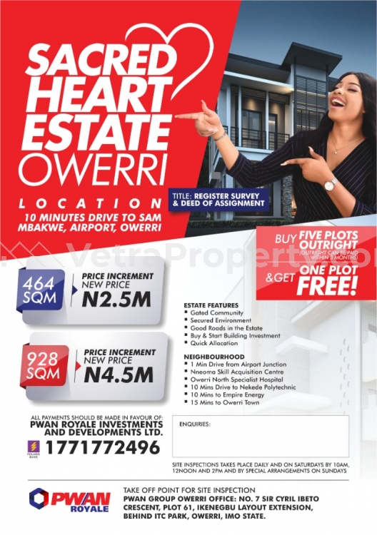  Buy a Plot of Land in Owerri Sacred Heart Estate Giveaway offer  Land for Sale Owerri Imo Vetra  Property