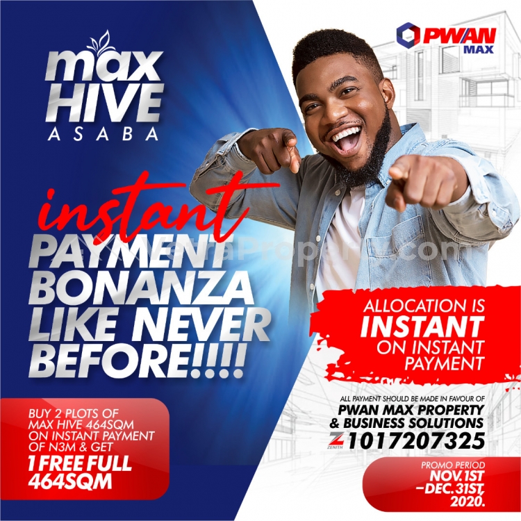  LAND IN ASABA.....,MAX HIVE ESTATE,ASABA (BUY 3PLOTS AND GET 1FREE)  Land for Sale Asaba Delta Vetra  Property
