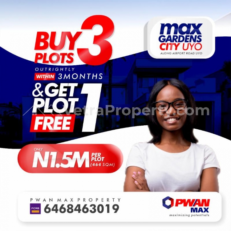  Land in Uyo,Along Airport Road( Buy 3 plots outrightly get 1 Plot Free!!)  Land for Sale Uyo Akwa Ibom Vetra  Property