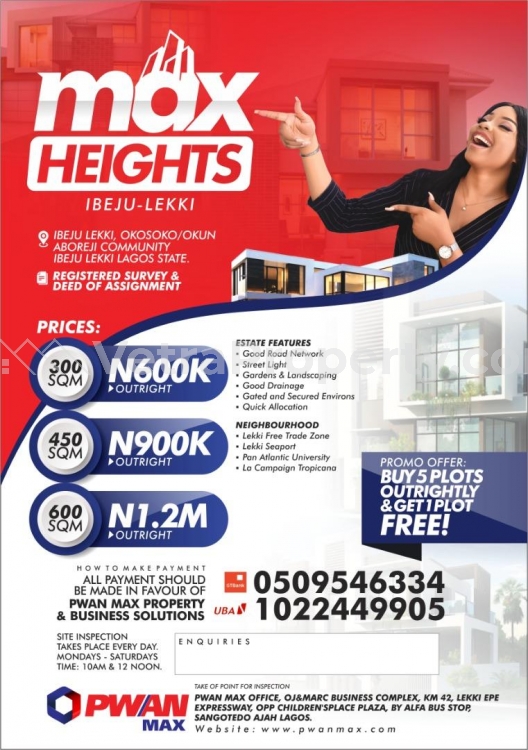  Land In Ibeju-Lekki (Buy 5 Plots Outrightly And Get 1 Plot Free.)  Land for Sale Ibeju Lekki Lagos Vetra  Property