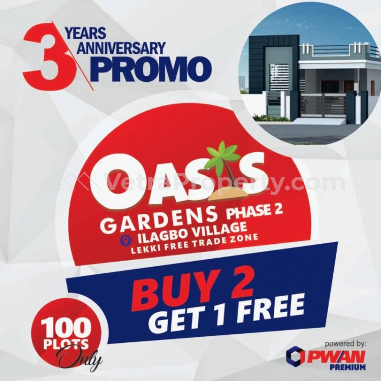  OASIS GARDENS PHASE 2 !!Free trade zone!Buy 2Plots get 1free  Land for Sale Ibeju Lekki Lagos Vetra  Property