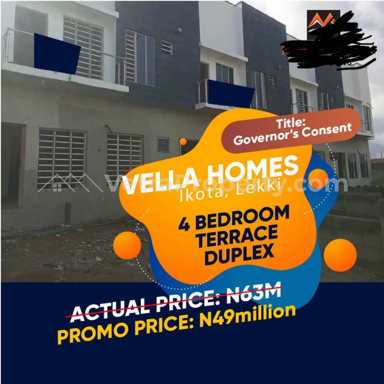  4 bedroom terrace duplex  4 bedroom House for Sale Lekki Lagos Vetra  Property