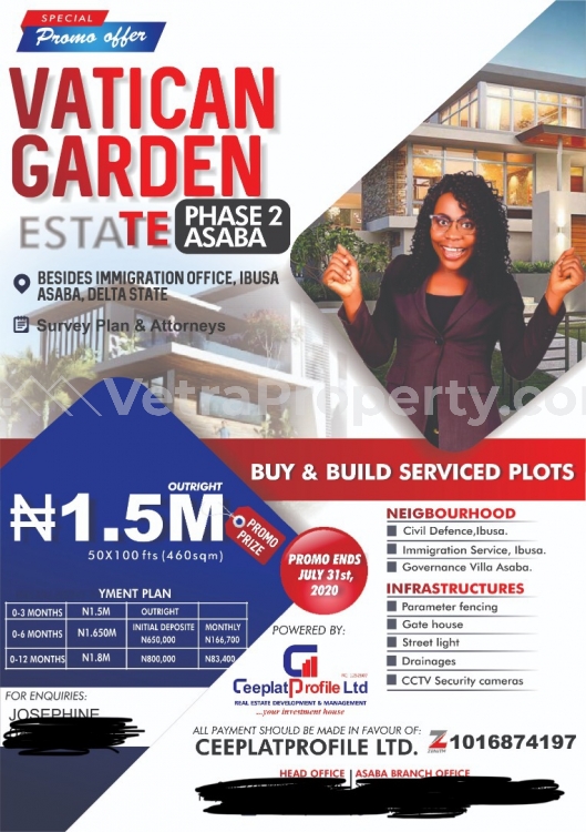  Land with Survey and deep of assignment  Land for Sale Asaba Delta Vetra  Property
