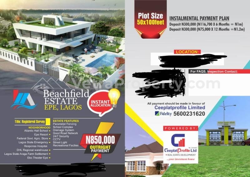 Very affordable land with registered survey  Land for Sale Epe Lagos Vetra  Property