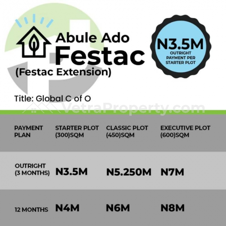  An Affordable land with a C of O in a good location  Land for Sale  Lagos Vetra  Property