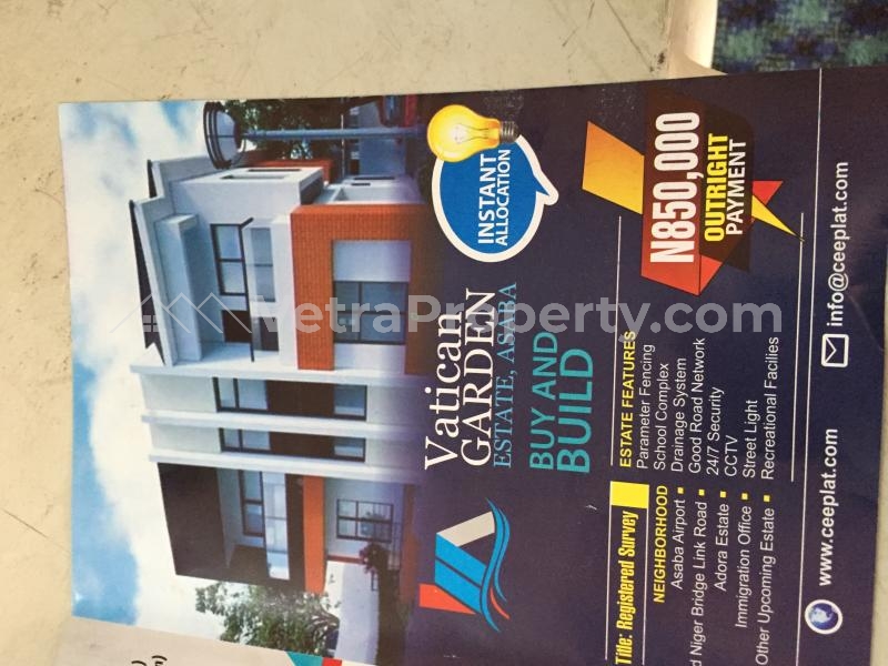  Land for sale in Asaba(Vetican gardenEstate)  Land for Sale Asaba Delta Vetra  Property