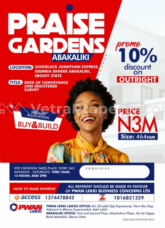  Praise Garden Estate Abakaliki  Land for Sale Abakaliki Ebonyi Vetra  Property