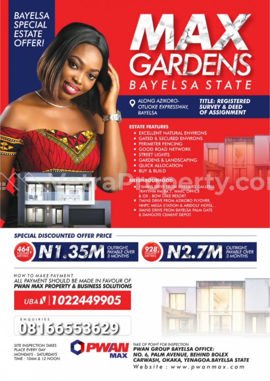  Max Gardens Estate In Bayelsa  Land for Sale Yenegoa Bayelsa Vetra  Property