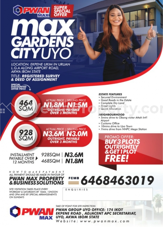  Max Garden City Estate UYO  Land for Sale Uyo Akwa Ibom Vetra  Property