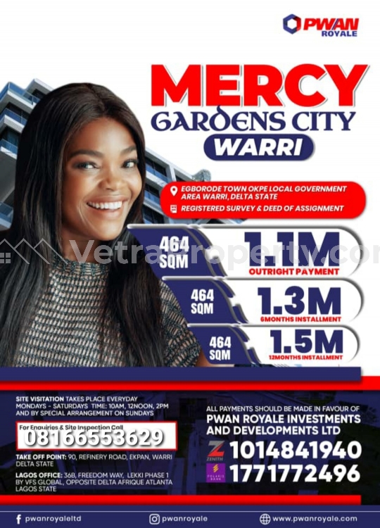  Mercy Garden City  Land for Sale Warri Delta Vetra  Property