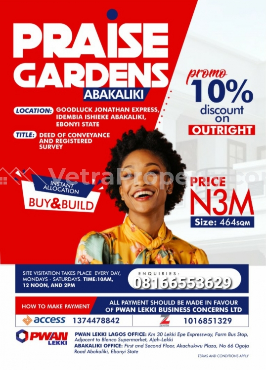  Praise Garden Estate  Land for Sale Abakaliki Ebonyi Vetra  Property