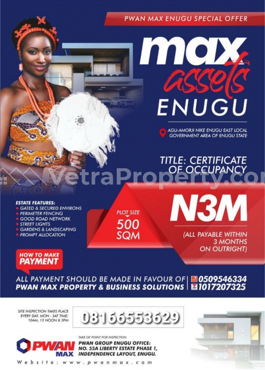  MAX Asset Estate, Nike Enugu  Land for Sale Enugu Enugu Vetra  Property