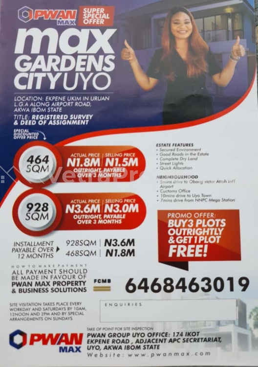  Max Gardens Estate Uyo wonderful landmarks  Land for Sale Uyo Akwa Ibom Vetra  Property
