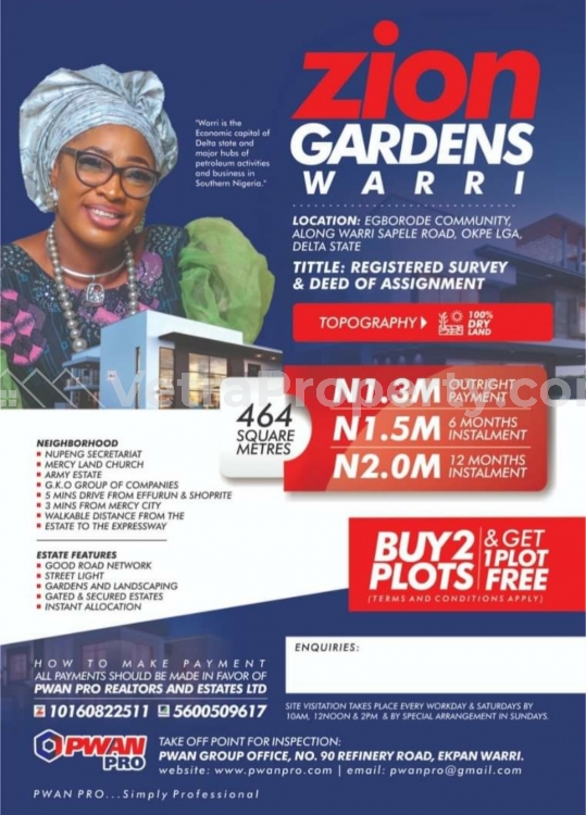  Zion Gardens Estate Warri (DRY LAND)  Land for Sale Warri Delta Vetra  Property