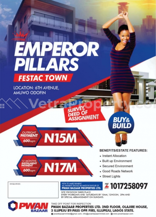 Emperor pillars Estate Festac  Land for Sale  Lagos Vetra  Property